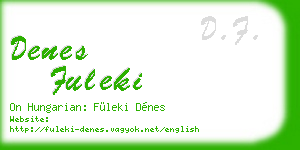 denes fuleki business card